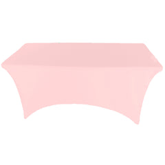 Pink 6 ft Spandex Fitted Stretch Tablecloth Rectangular Table Cover Wedding Banquet Party