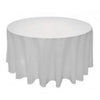 White 120 inches Round Seamless Polyester Tablecloth for Wedding Restaurant Banquet Party