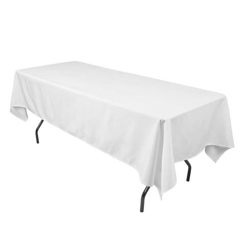 White 60 x 126 inches Rectangular Seamless Tablecloth for Wedding Restaurant Banquet Party