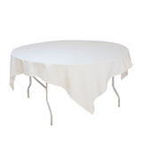 White 85 x 85 inches Square Seamless Tablecloth for Wedding Restaurant Banquet Party