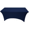 Navy Blue 4 ft x 2.5 ft Spandex Fitted Stretch Tablecloth Rectangular Table Cover Wedding Banquet Party