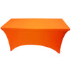 Neon Orange 4 ft x 2.5 ft Spandex Fitted Stretch Tablecloth Rectangular Table Cover Wedding Banquet Party