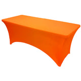 Neon Orange 8 ft Spandex Fitted Stretch Tablecloth Rectangular Table Cover Wedding Banquet Party