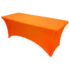 Neon Orange 8 ft Spandex Fitted Stretch Tablecloth Rectangular Table Cover Wedding Banquet Party