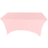 Pink 6 ft Spandex Fitted Stretch Tablecloth Rectangular Table Cover Wedding Banquet Party