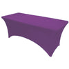 Purple 4 ft x 2.5 ft Spandex Fitted Stretch Tablecloth Rectangular Table Cover Wedding Banquet Party