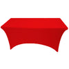 Red 4 ft x 2.5 ft Spandex Fitted Stretch Tablecloth Rectangular Table Cover Wedding Banquet Party