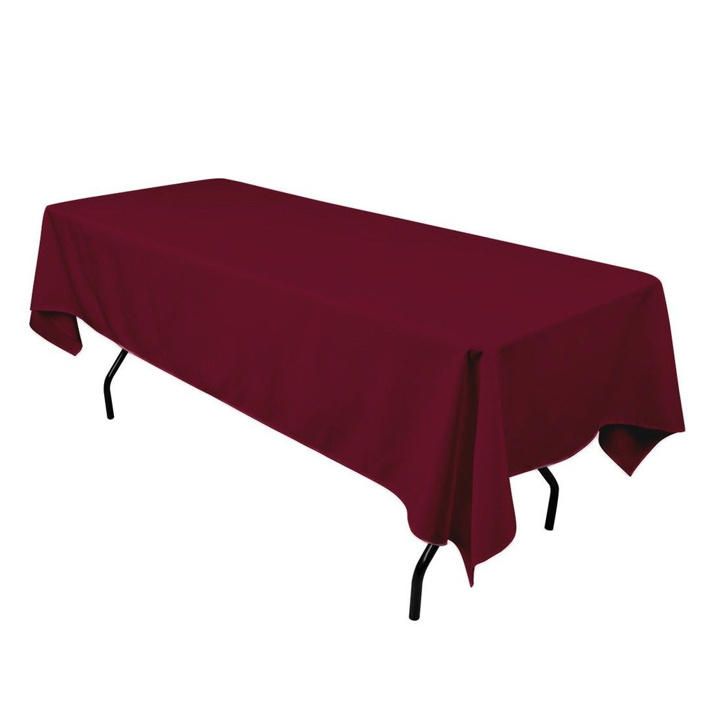 Burgundy 60 x 126 inches Rectangular Seamless Tablecloth for Wedding Restaurant Banquet Party