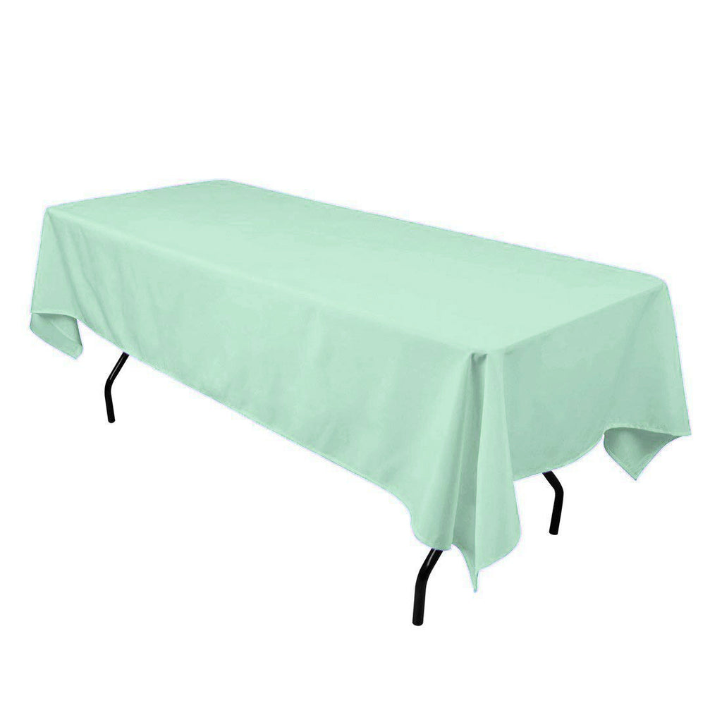 Light Blue 60 x 102 inches Rectangular Seamless Tablecloth for Wedding Restaurant Banquet Party