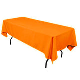 Orange 60 x 126 inches Rectangular Seamless Tablecloth for Wedding Restaurant Banquet Party