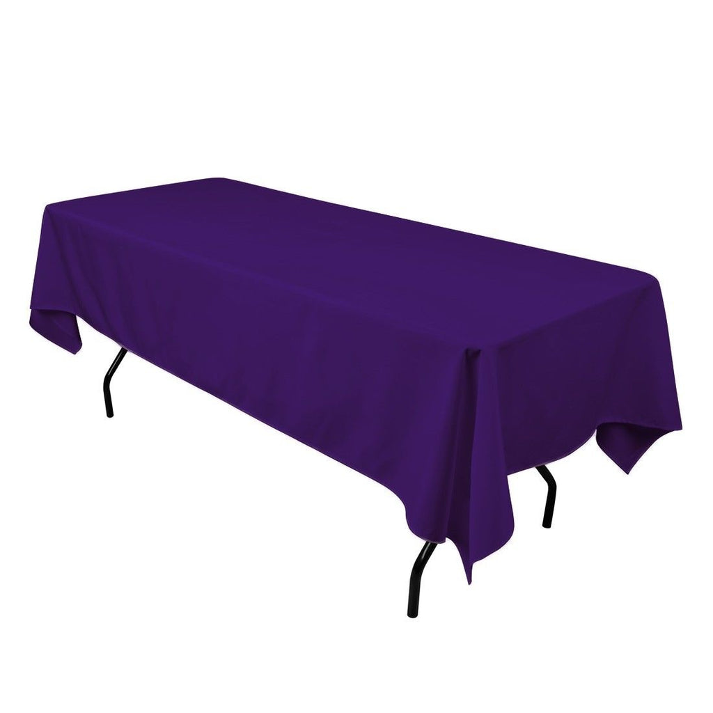 Purple 60 x 126 inches Rectangular Seamless Tablecloth for Wedding Restaurant Banquet Party