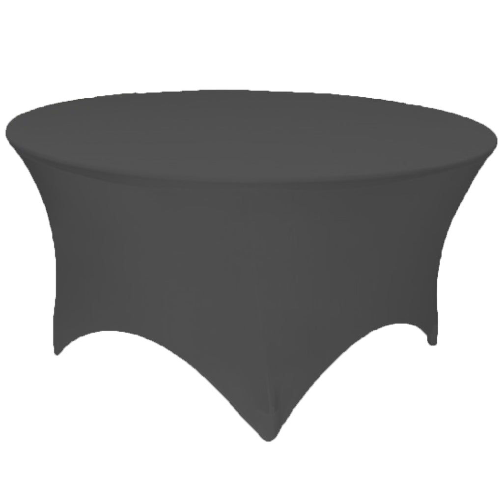 Black 6 ft Round Spandex Tablecloth Fitted Stretch Table Cover Wedding Banquet Party