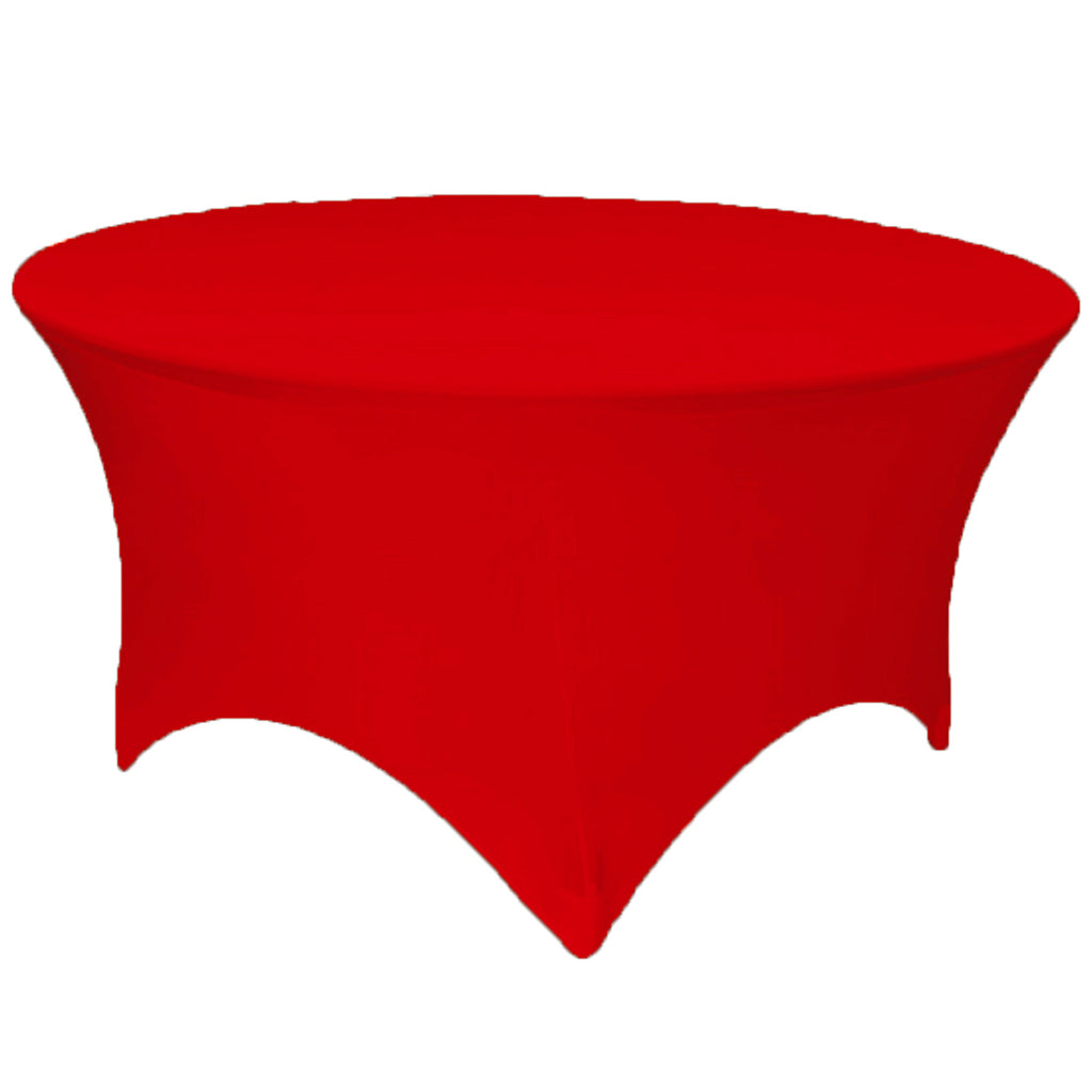 Red 6 ft Round Spandex Tablecloth Fitted Stretch Table Cover Wedding Banquet Party