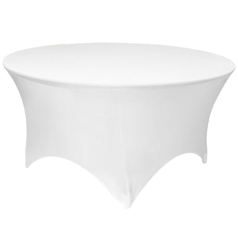 White 5 ft Round Spandex Tablecloth Fitted Stretch Table Cover Wedding Banquet Party