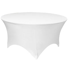 White 5 ft Round Spandex Tablecloth Fitted Stretch Table Cover Wedding Banquet Party