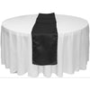 Black 12 X 108 inches Satin Table Runner for Wedding Party Banquet Rectangular and Round Table