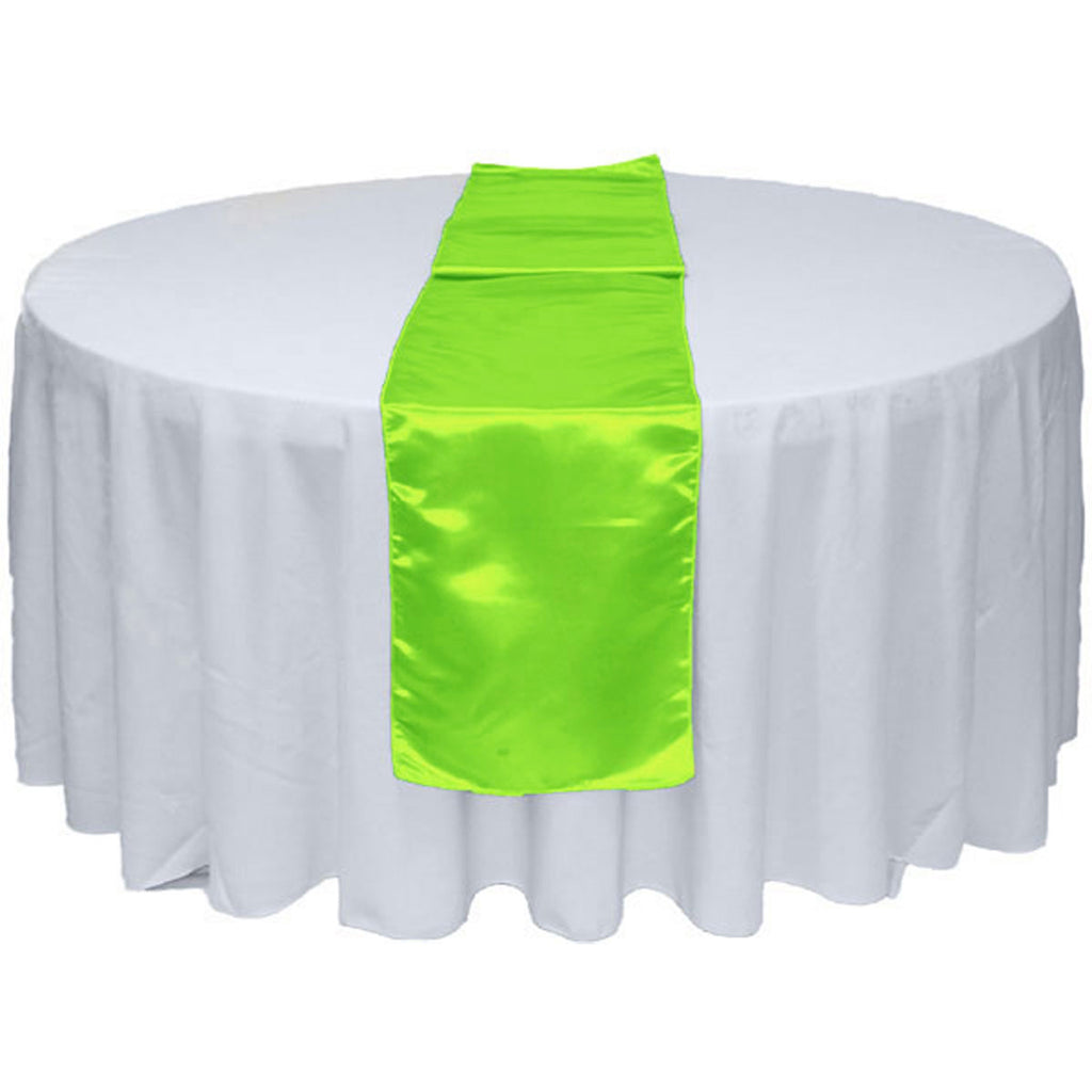 Lime 12 X 108 inches Satin Table Runner for Wedding Party Banquet Rectangular and Round Table