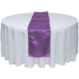 Purple 12 X 108 inches Satin Table Runner for Wedding Party Banquet Rectangular and Round Table