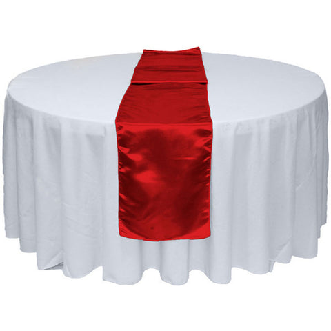 Red 12 X 108 inches Satin Table Runner for Wedding Party Banquet Rectangular and Round Table