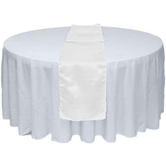 White 12 X 108 inches Satin Table Runner for Wedding Party Banquet Rectangular and Round Table