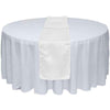 White 12 X 108 inches Satin Table Runner for Wedding Party Banquet Rectangular and Round Table