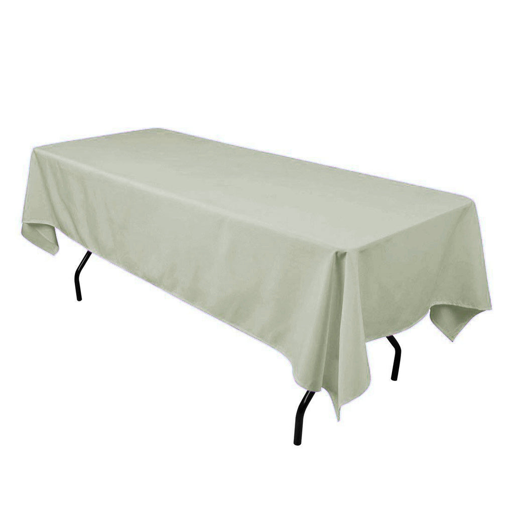 Silver 60 x 126 inches Rectangular Seamless Tablecloth for Wedding Restaurant Banquet Party