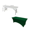 Hunter Green 4 ft x 2.5 ft Spandex Fitted Stretch Tablecloth Rectangular Table Cover Wedding Banquet Party