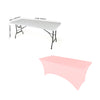 Pink 4 ft x 2.5 ft Spandex Fitted Stretch Tablecloth Rectangular Table Cover Wedding Banquet Party