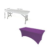 Purple 4 ft x 2.5 ft Spandex Fitted Stretch Tablecloth Rectangular Table Cover Wedding Banquet Party