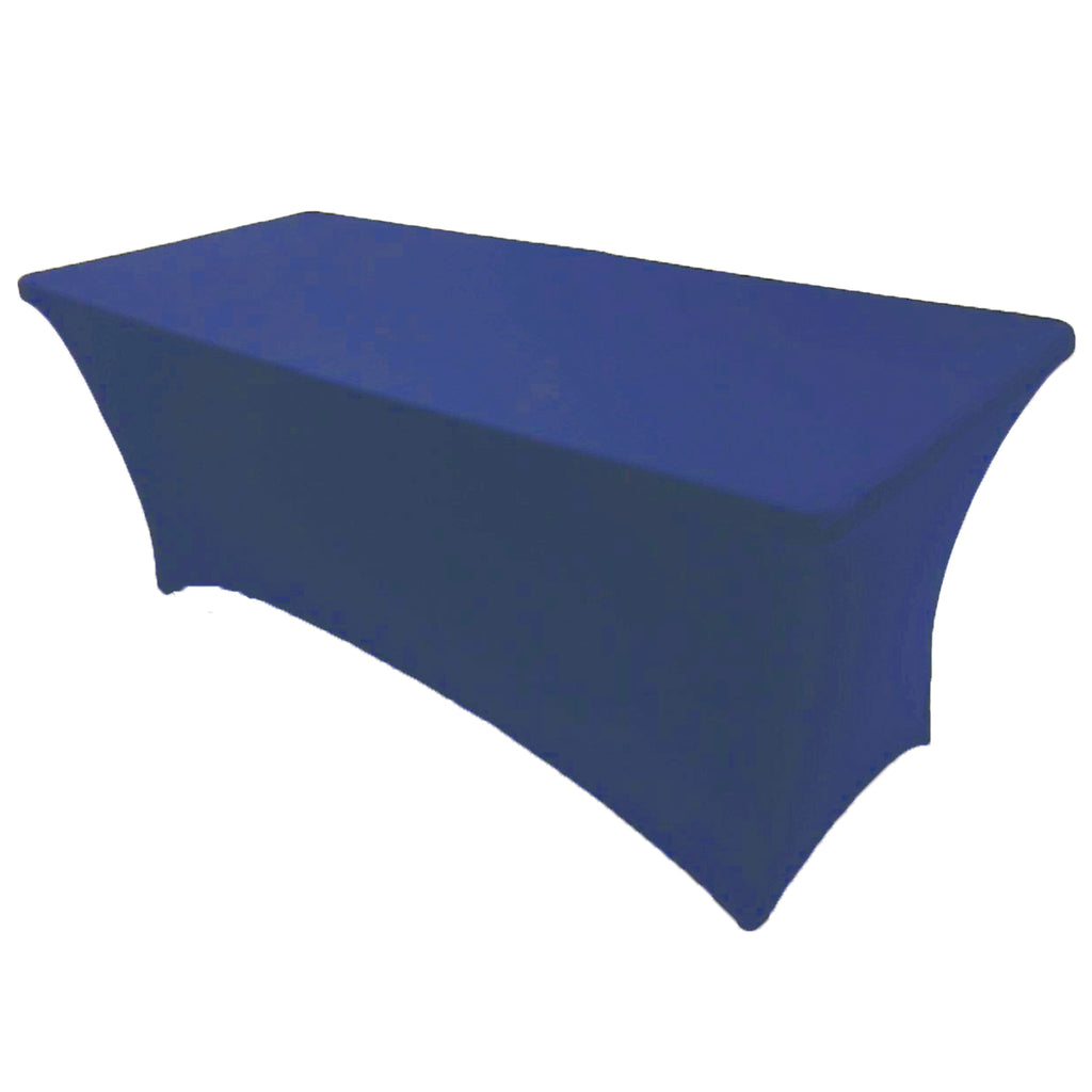 Royal Blue 8 ft Spandex Fitted Stretch Tablecloth Rectangular Table Cover Wedding Banquet Party