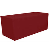 Burgundy 4 ft x 2.5 ft Fitted Polyester Tablecloth Rectangular Table Cover Wedding Banquet Party