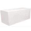 White 8 ft Fitted Polyester Tablecloth Rectangular Table Cover Wedding Banquet Party